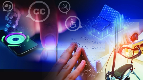 collaged accessible technologies and symbols