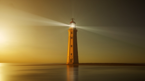 a lighthouse standing tall in the middle of the sea