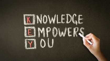 "knowledge empowers you" written in chalk