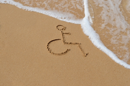wheelchair icon in sand