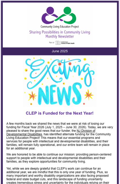 June 2025 Newsletter Screenshot